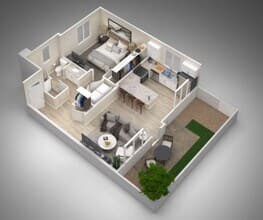 One Bedroom One Bath 008 floor plan