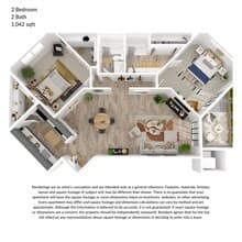2x2 Premium 1123 floor plan