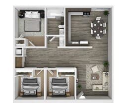 Three Bedroom, One Bath - Renovated 70E floor plan