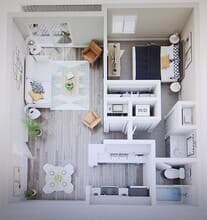 1 Bedr / 1 Bath 2254 floor plan