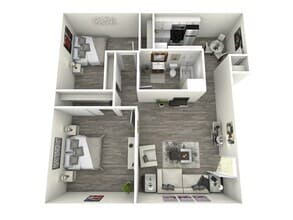 2 Bedrooms, 1 Bath 164 floor plan