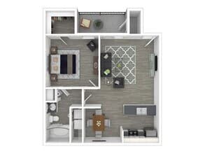 1x1-850 Renovated 2002 floor plan