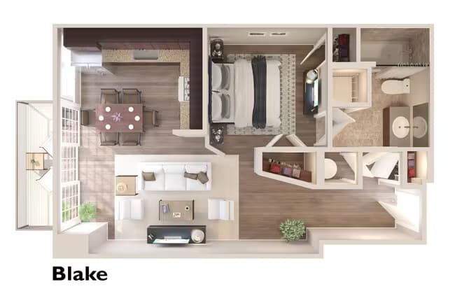 Blake - 1 Bedroom 1 Bath 21916 floor plan