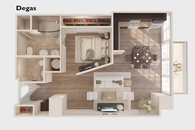 Degas - 1 Bedroom 1 Bath 21913 floor plan
