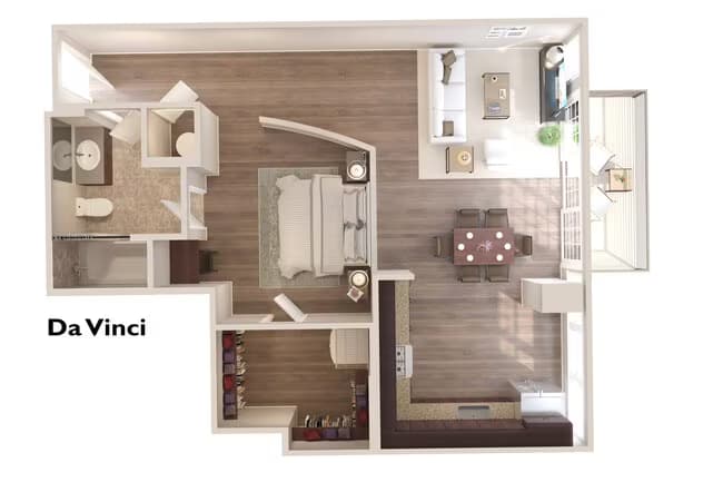 1BR/1BA 22107 floor plan