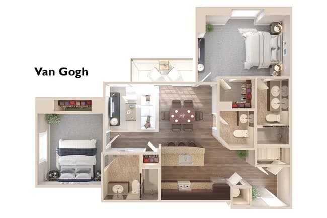 van Gogh - 2 Bedrooms 2.5 Baths 22001 floor plan