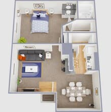1B RENO 1402 floor plan