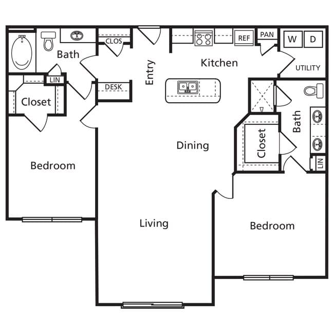 B02 - The Armstrong - 1224 sqft 375 floor plan