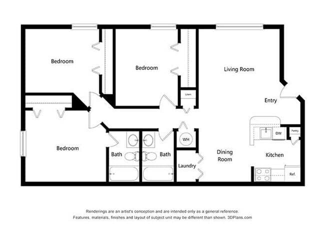Three Bedroom 0828 floor plan