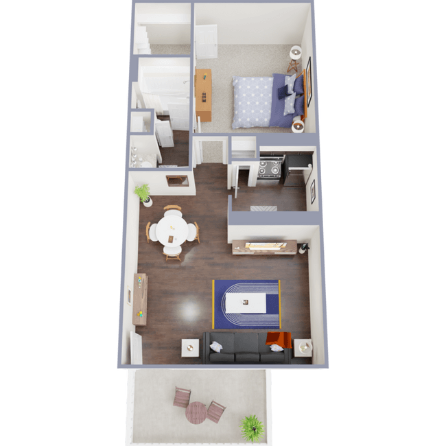 1 Bed, 1 Bath 0404 floor plan