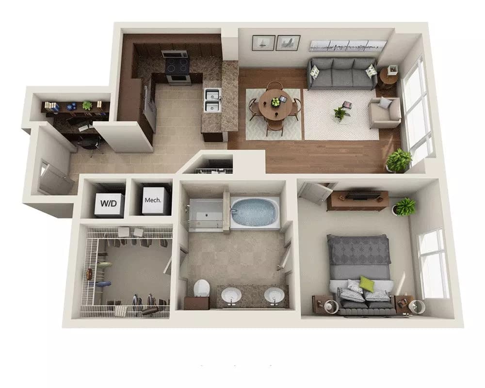 Plan D (A1D) 310 floor plan