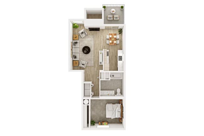 1X1 Eagle Renovated D-04 floor plan