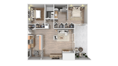2 x 2 45 floor plan