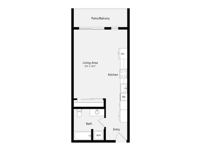 Studio S01B 572 floor plan