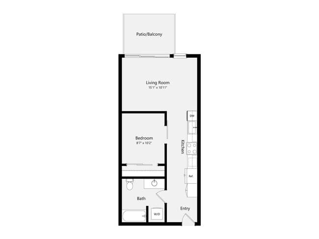 Urban One Bedroom A01A 769 floor plan