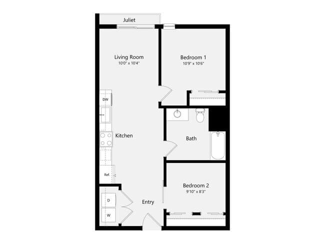 Urban Two Bedroom C01BA 549 floor plan