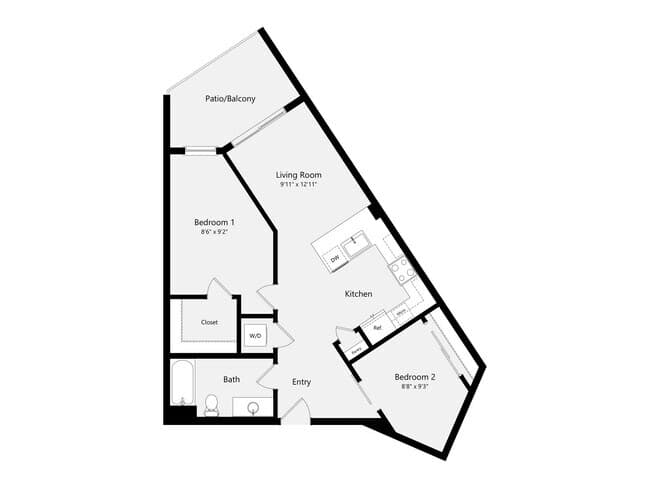 Urban Two Bedroom C04A 665 floor plan