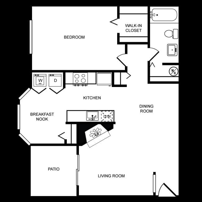 1 Bed 1 Bath A 03201 floor plan