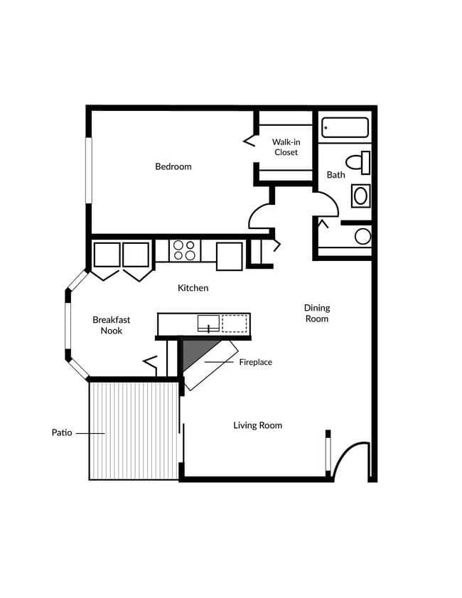 1 Bed 1 Bath B 41204 floor plan