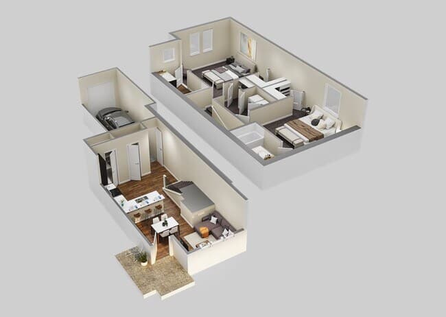 2bed 2bath apartment 5008-203 floor plan