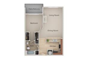 1X1-Metropolitan A307 floor plan