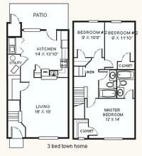 2 Bed 2 Bath 22-574 floor plan