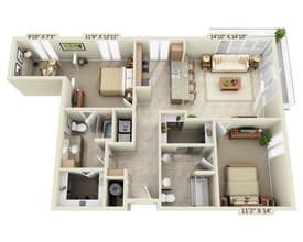 Two Bedroom Den B2AD 572 floor plan