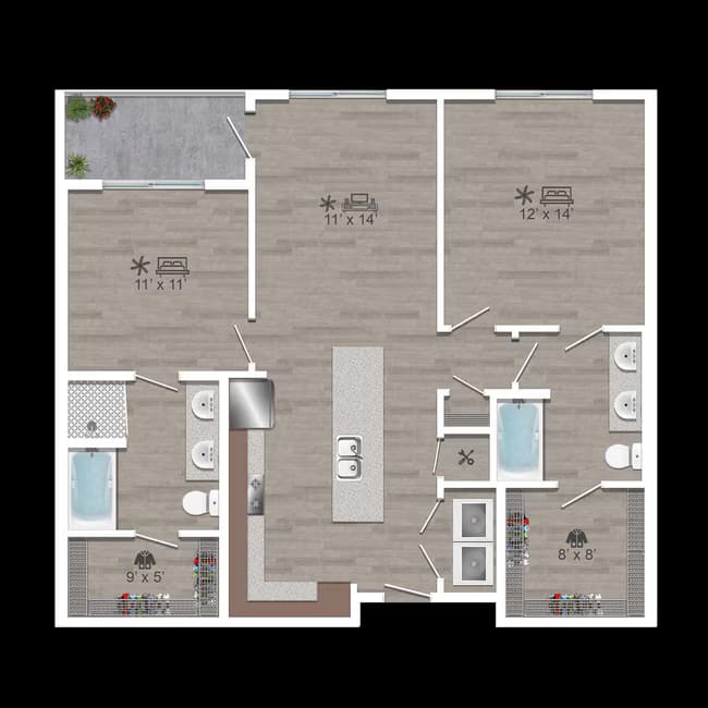 Unit 1406 1406 floor plan