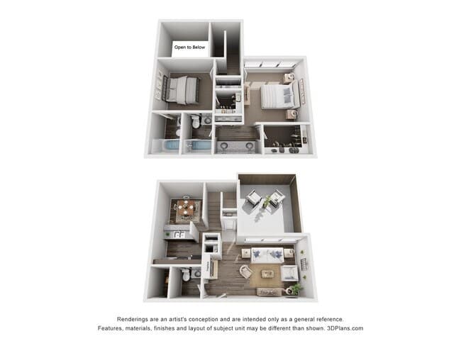 B1 | 2 Bed | 2.5 Bath 702 floor plan
