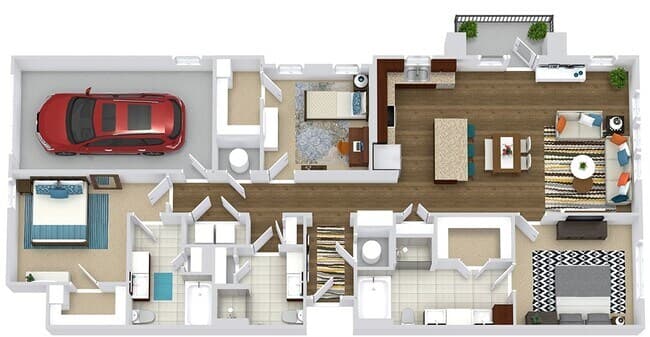 Garrison with Garage 1128 floor plan