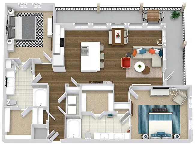 Unit 1410 13104 floor plan