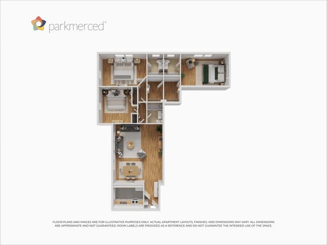 3 Bed 3 Bath Tower floor plan