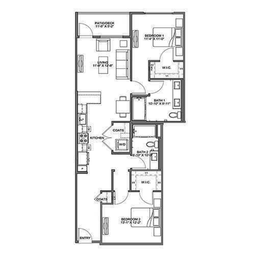 Plan B2 634 floor plan