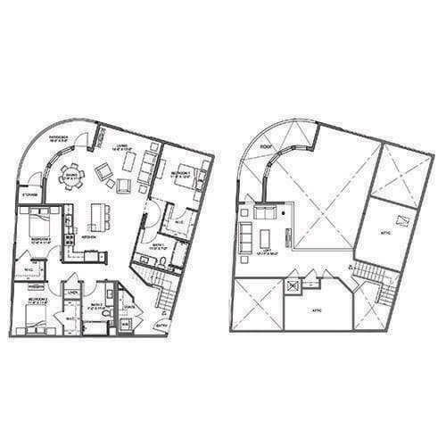 Plan C1L 732 floor plan