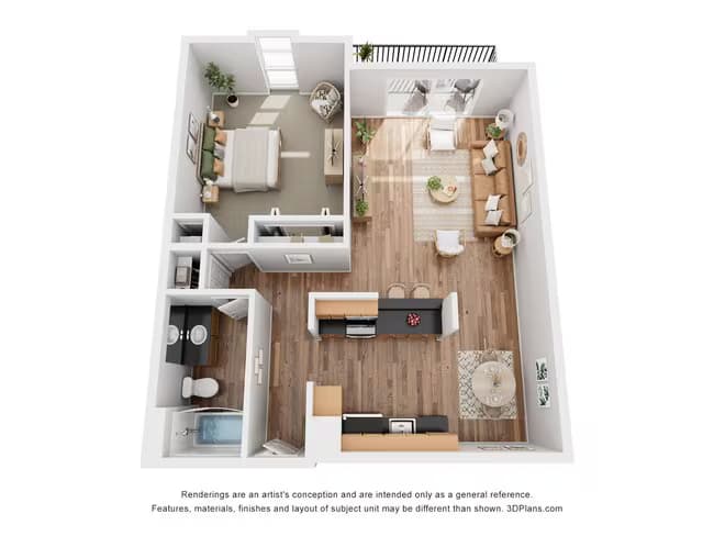 1x1 AL 119 floor plan