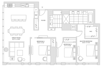 3 Bedroom / 2 Bathroom 4002 floor plan