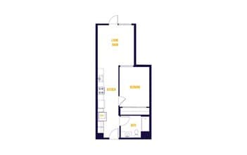 1 Bed/1 Bath-A1.0 A-804 floor plan