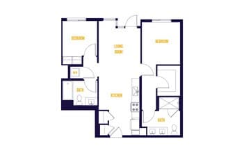 2 Bed/2 Bath-B8.0 A-111 floor plan