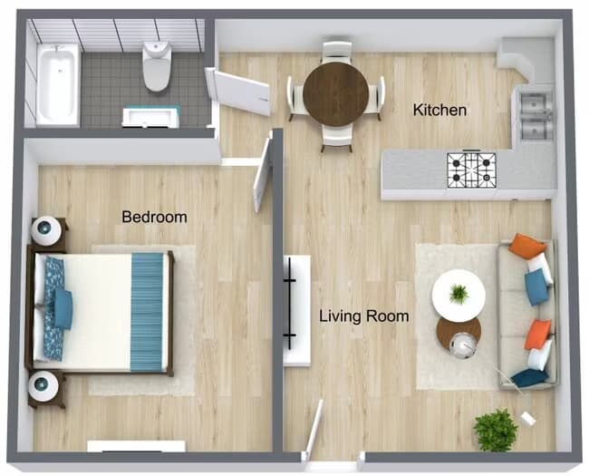 Ashland 1x1 114 floor plan