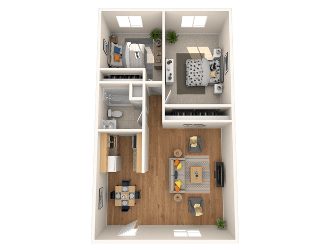 Two Bedroom One Bath 3120 floor plan