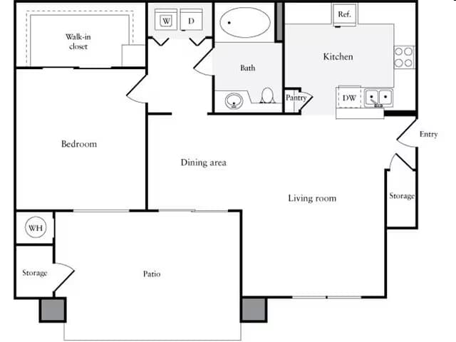 1 Bedroom 1 Bathroom 26304 floor plan