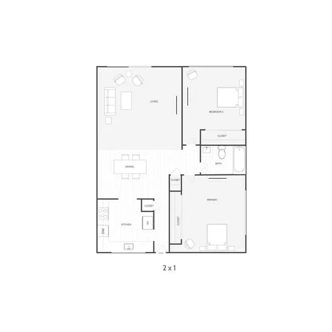 2-1 Apartment 310-6 floor plan