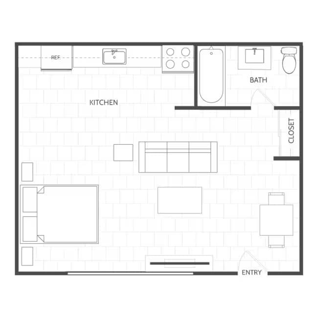 Studio 217-211 floor plan