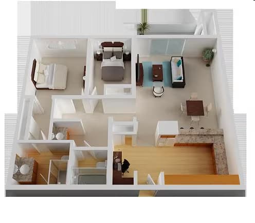 Large Two Bedroom 0231 floor plan