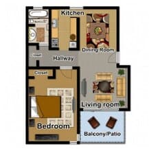 1x1 A01 floor plan