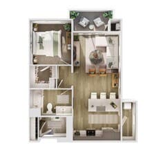 1B 0737 floor plan