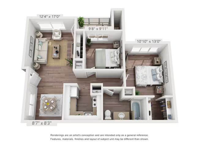2x1 B floor plan