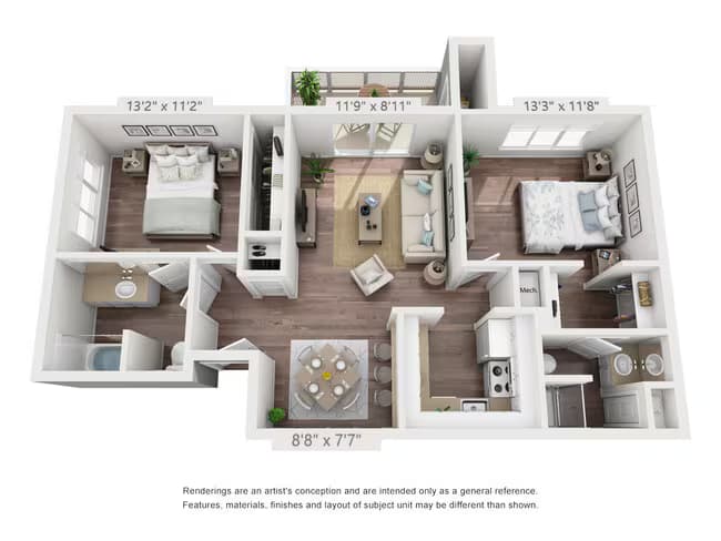 2x2 D floor plan