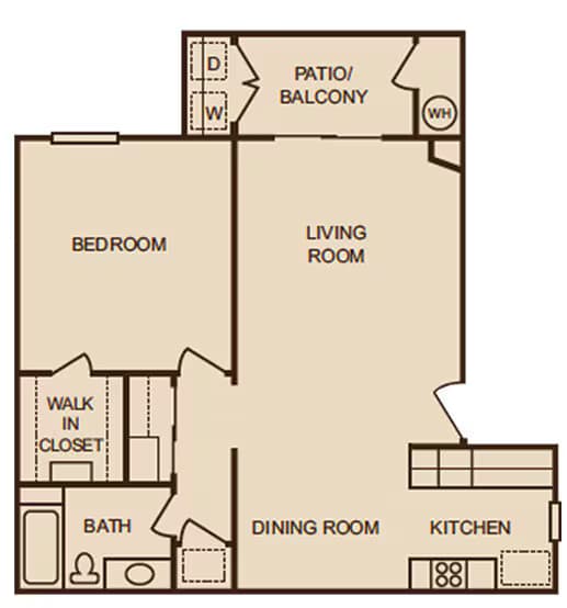 1x1A floor plan