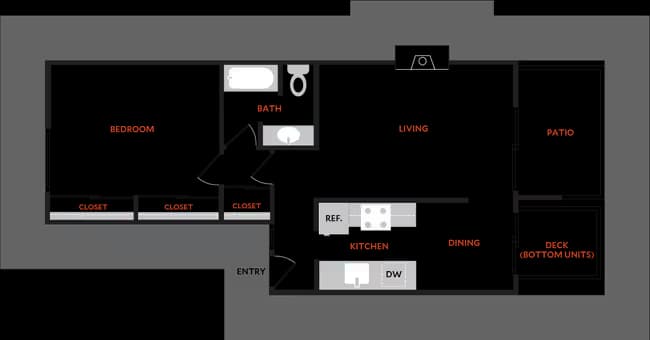 Plan 1B 0410 floor plan